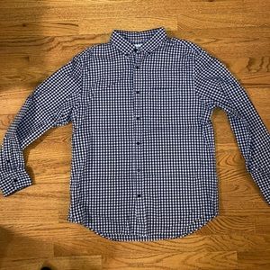 Old Navy Blue and Purple Gingham Shirt. Lightly worn. Size L.